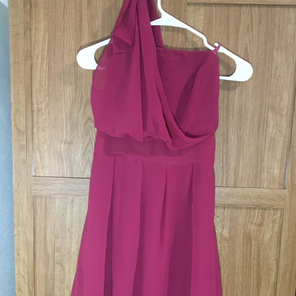 One Shoulder Asymmetrical Greek Style Short Dress